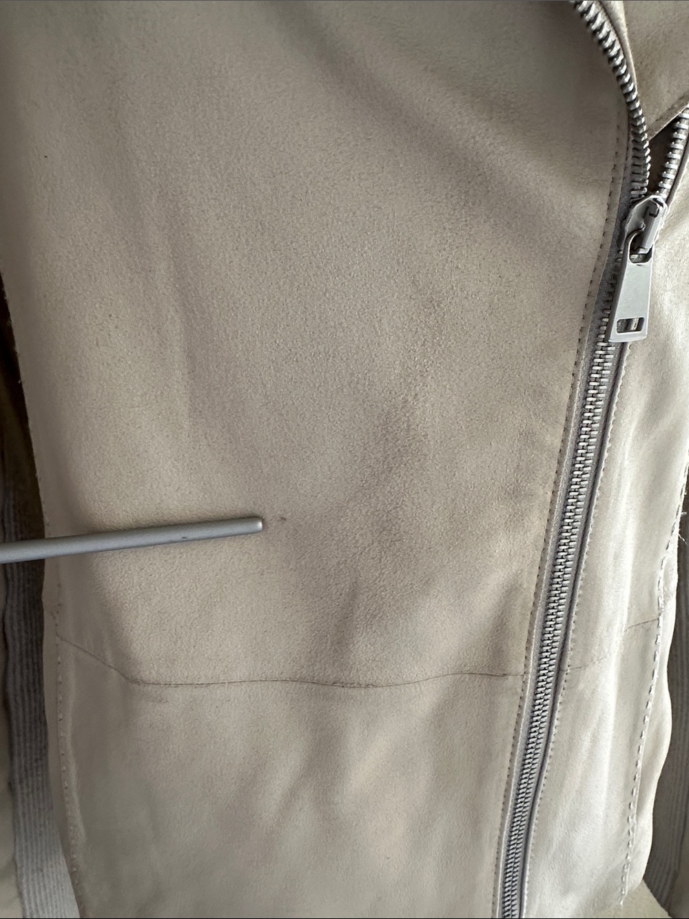 Vince Beige Asymmetrical Multiway Zip Leather Jacket - Picture 11 of 16